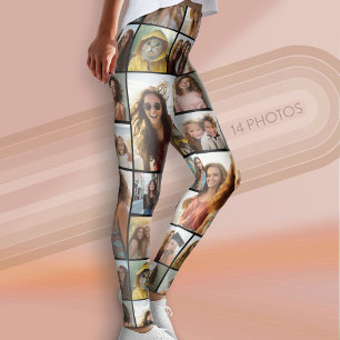 Creëer een Aangepaste fotocollage met 14 foto's Leggings