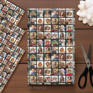 Creëer een Aangepaste fotocollage met 18 foto's Inpakpapier Vel