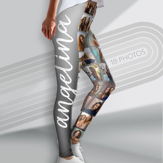 Creëer een Aangepaste fotocollage met 18 foto's Leggings