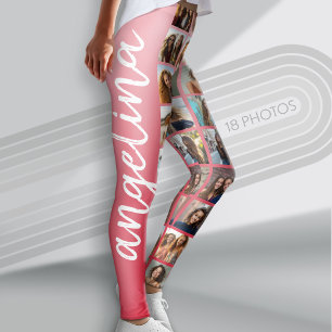 Creëer een aangepaste fotocollage met 18 foto's ro leggings