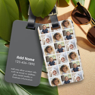 Creëer een Aangepaste fotocollage met 3 foto's Bagagelabel