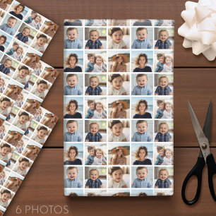 Creëer een Aangepaste fotocollage met 6 foto's Inpakpapier Vel