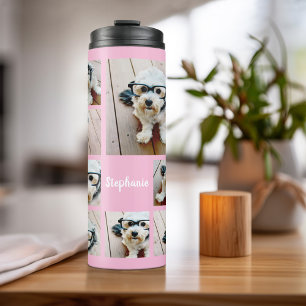 Creëer een Aangepaste fotocollage met 8 Foto's na Thermosbeker