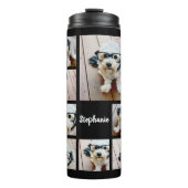 Creëer een Aangepaste fotocollage met 8 Foto's naa Thermosbeker (Voorkant)