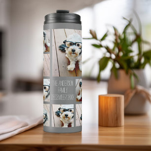 Creëer een Aangepaste fotocollage met 8 foto's Thermosbeker