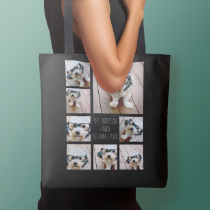 Creëer een Aangepaste fotocollage met 8 foto's Tote Bag