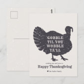 Creëer Een aangepaste slogan Turkije Thanksgiving Briefkaart (Voorkant / Achterkant)