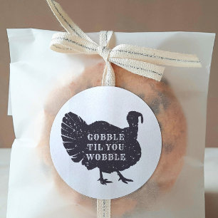 Creëer Een aangepaste tekst Turkije Thanksgiving Ronde Sticker