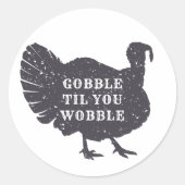 Creëer Een aangepaste tekst Turkije Thanksgiving Ronde Sticker (Voorkant)