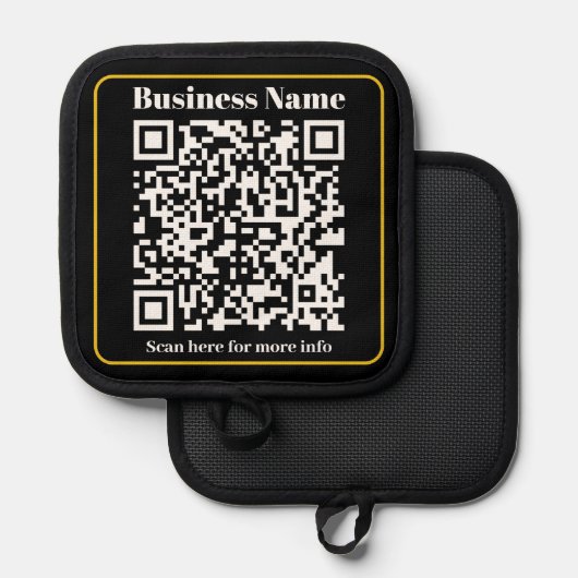 Creëer een direct scanbare QR-code voor bedrijven Pannenlap (Voorkant / Achterkant)