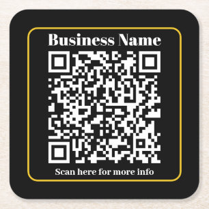 Creëer een direct scanbare QR-code voor bedrijven Vierkante Kartonnen Onderzetter