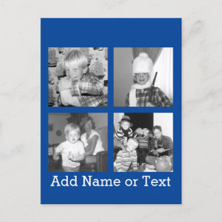 Creëer een Instagram Collage met 4 foto's - blauw Briefkaart