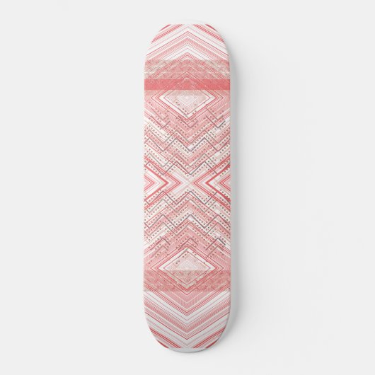 Creëer een moderne achtergrond met roze en witte d skateboard (Voorkant)