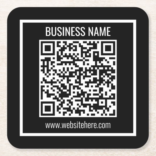 Creëer een moderne QR-code Vierkante Kartonnen Onderzetter (Voorkant)