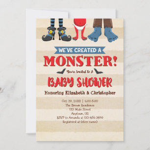 Creëer een Monster Funny Baby shower uitnodiging