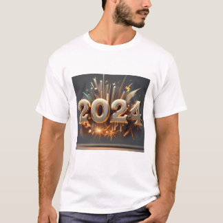 Creëer een New Year 2024 T-shirt houdt in overwegi