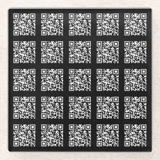 Creëer een QR-codepatroon met tegels | Bewerkbare  Glazen Onderzetter (Voorkant)
