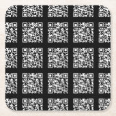 Creëer een QR-codepatroon met tegels | Bewerkbare  Vierkante Kartonnen Onderzetter (Voorkant)