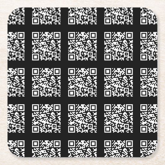 Creëer een QR-codepatroon met tegels | Bewerkbare  Vierkante Kartonnen Onderzetter (Voorkant)