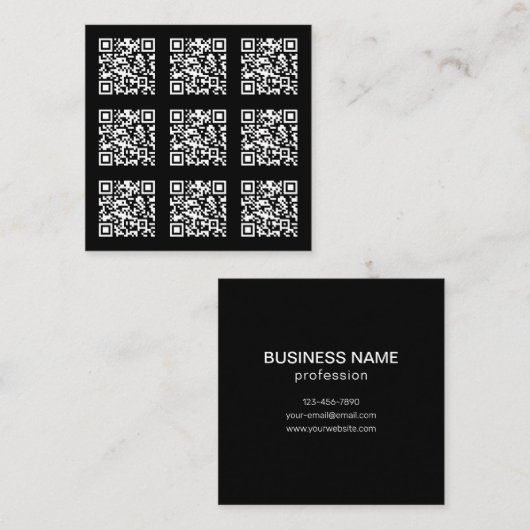 Creëer een QR-codepatroon met tegels | Bewerkbare  Vierkante Visitekaartje (Voorkant / Achterkant)