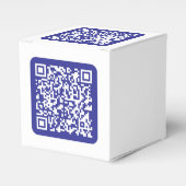 Creëer een scanbare QR-code | Bewerkbaar donkerbla Bedankdoosjes (Voorkant Zijde)