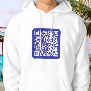 Creëer een scanbare QR-code Bewerkbaar donkerbla Hoodie