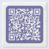 Creëer een scanbare QR-code | Bewerkbaar donkerbla Stenen Onderzetter