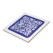 Creëer een scanbare QR-code | Bewerkbaar donkerbla Tegeltje (Zijkant)
