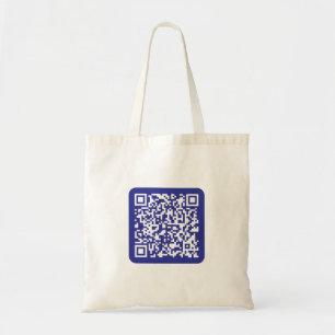 Creëer een scanbare QR-code Bewerkbaar donkerbla Tote Bag