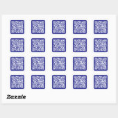 Creëer een scanbare QR-code | Bewerkbaar donkerbla Vierkante Sticker (Vel)