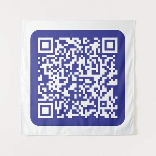Creëer een scanbare QR-code | Bewerkbaar donkerbla Wandkleed (Voorkant (horizontaal))
