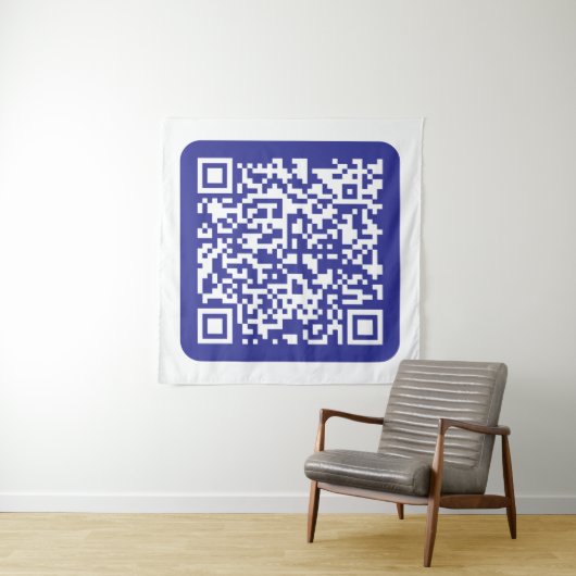 Creëer een scanbare QR-code | Bewerkbaar donkerbla Wandkleed (In situ)