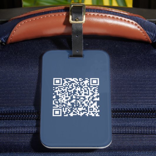 Creëer een scanbare QR-code | Faded Navy Blue Bagagelabel (Voorkant Insitu 2)