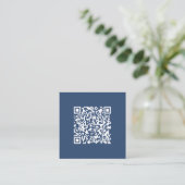 Creëer een scanbare QR-code | Faded Navy Blue Vierkante Visitekaartje (Staand voorkant)
