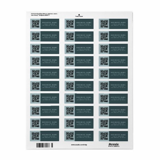 Creëer een scanbare QR-code | Modern retouradres Etiket (Full Sheet)