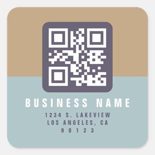 Creëer een scanbare QR-code | Modern retouradres Vierkante Sticker (Voorkant)