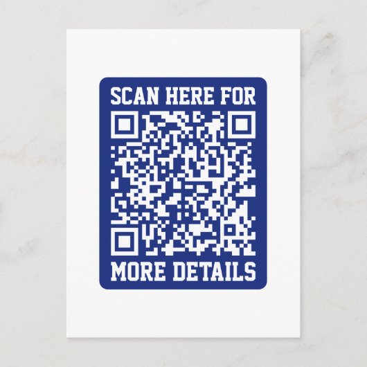 Creëer een scanbare QR-code | Navy Blue (bewerkbaa Briefkaart (Voorkant)
