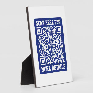 Creëer een scanbare QR-code   Navy Blue (bewerkbaa Fotoplaat
