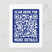 Creëer een scanbare QR-code | Navy Blue (bewerkbaa Informatiekaartje (Voorkant)