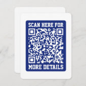 Creëer een scanbare QR-code | Navy Blue (bewerkbaa Informatiekaartje (Voorkant / Achterkant)