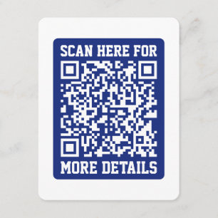 Creëer een scanbare QR-code   Navy Blue (bewerkbaa Informatiekaartje