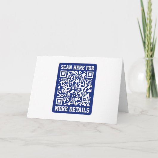 Creëer een scanbare QR-code | Navy Blue (bewerkbaa Kaart (Voorkant)