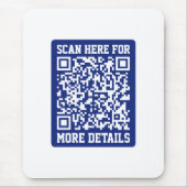 Creëer een scanbare QR-code | Navy Blue (bewerkbaa Muismat (Voorkant)