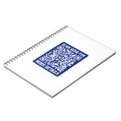 Creëer een scanbare QR-code | Navy Blue (bewerkbaa Notitieboek (Linkerzijde)