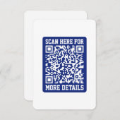 Creëer een scanbare QR-code | Navy Blue (bewerkbaa Notitiekaartje (Voorkant / Achterkant)