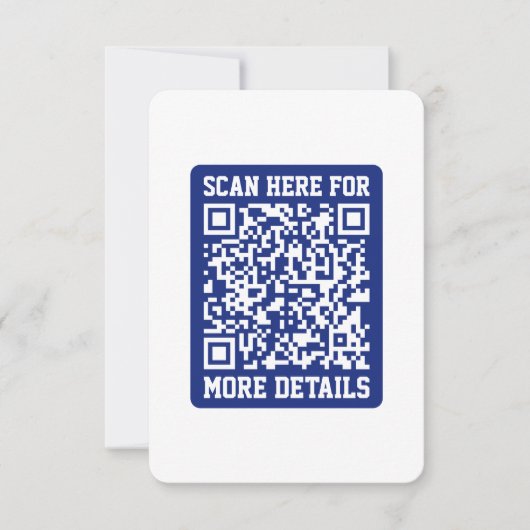 Creëer een scanbare QR-code | Navy Blue (bewerkbaa Notitiekaartje (Voorkant)