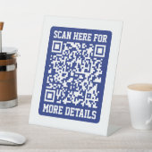 Creëer een scanbare QR-code | Navy Blue (bewerkbaa Reclamebord Met Voetstuk (Insitu)
