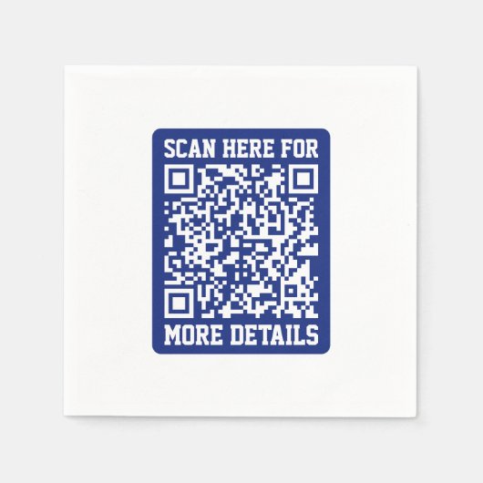 Creëer een scanbare QR-code | Navy Blue (bewerkbaa Servet (Voorkant)