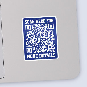 Creëer een scanbare QR-code   Navy Blue (bewerkbaa Sticker