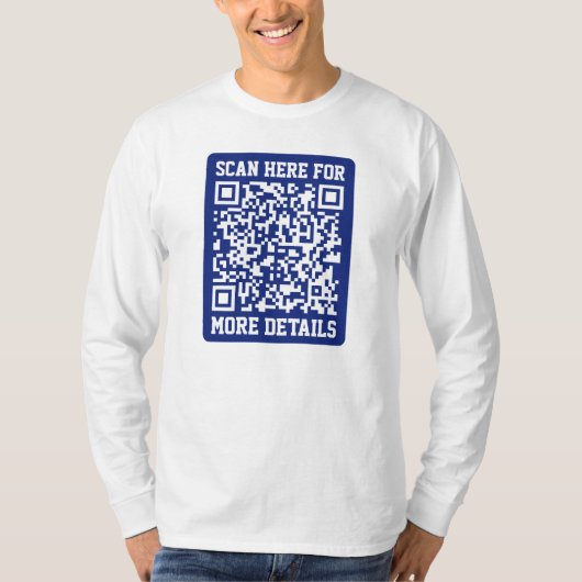 Creëer een scanbare QR-code | Navy Blue (bewerkbaa T-shirt (Voorkant)